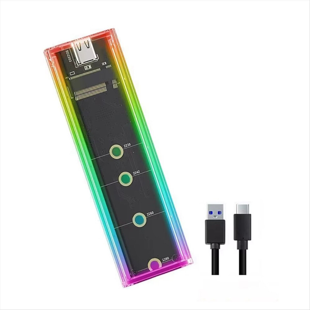 Rgb M.2 Nvme Sata Ssd Enclosure Box For M/B Key Ssd 2230 2242 2260 4711736663297