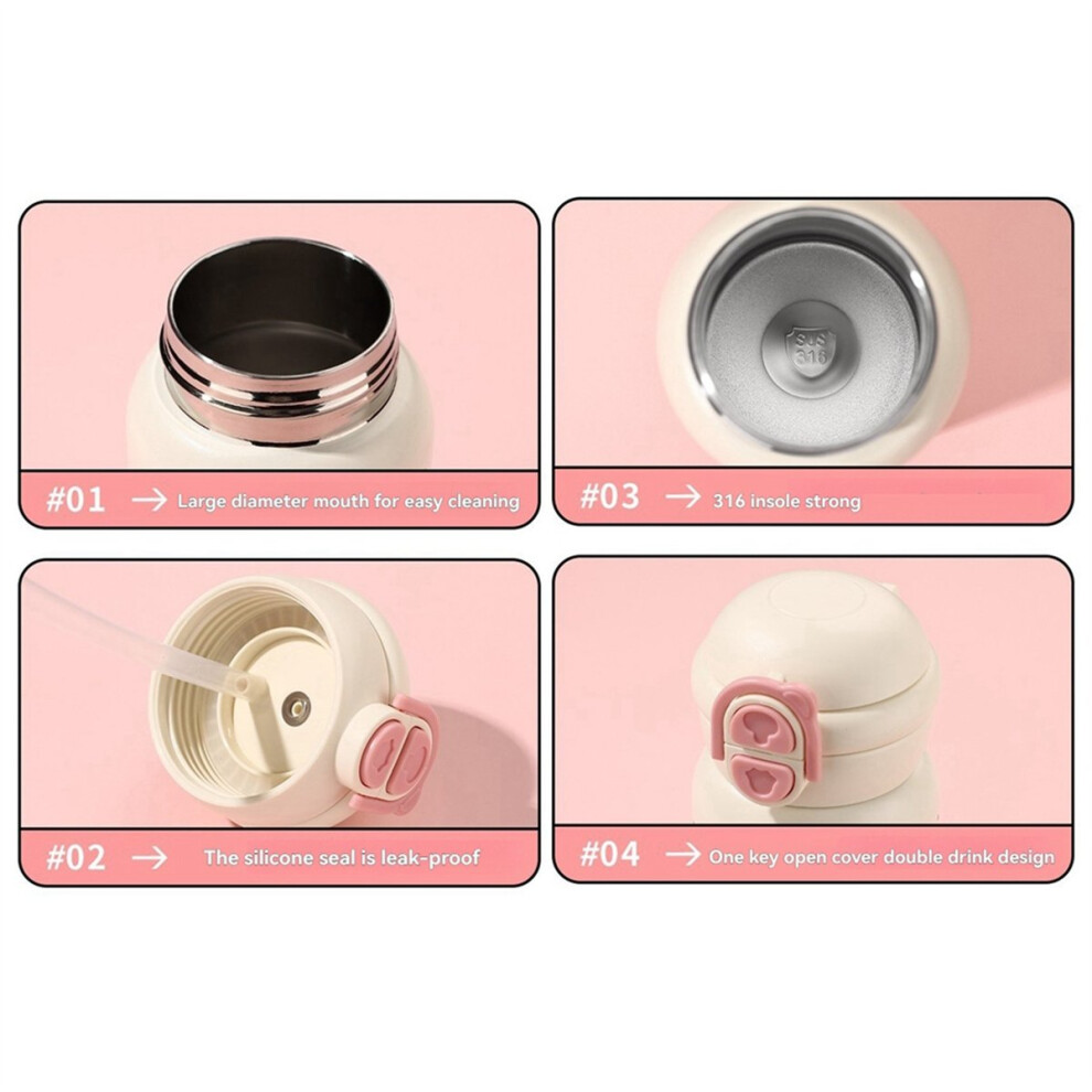 Cute Stainless Steel Water Bottle with Straw White-image-OPC-PKBWTVZ-NEW