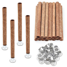 Lot de 20 mèches de bougie en spirale en bois 100 x 8 mm