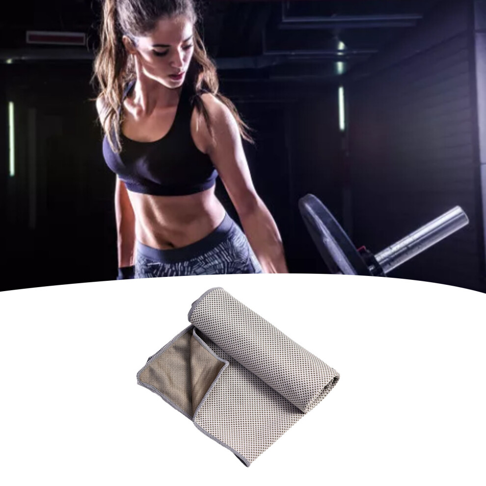 Foldable Cooling Towel 90x30cm Microfiber Absorbent Gray for Sports & Travel