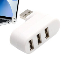 USB Port Splitter - Multi USB Hub with Power Supply Cable, Flexible Rotation Design, Gigabit Ethernet Slot, Portable Multi-Device Connection