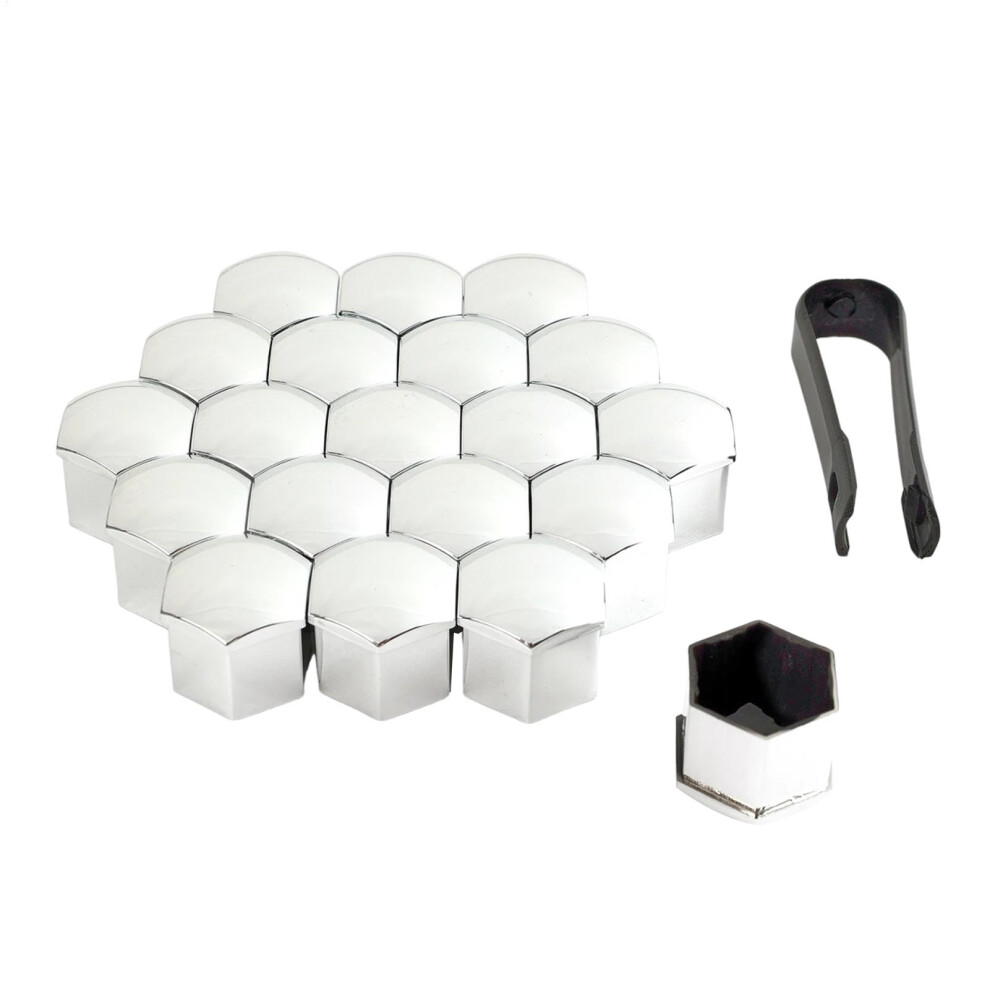 Nut Caps For Tires - Protective Lug Nut Covers With 17Mm 19Mm 21Mm Removable Tool, Tire Screw Cap For Auto Rims Silver 9016109826190