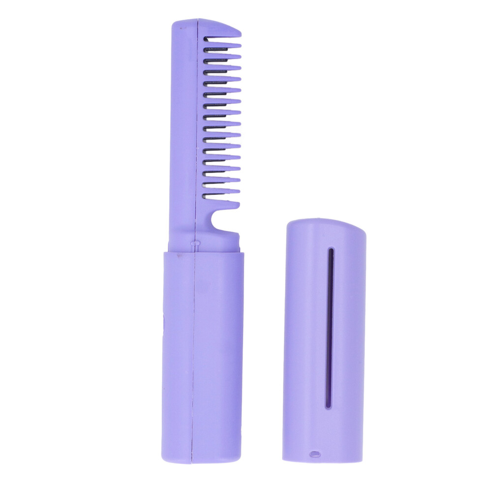 Purple Mini Cordless Hair Straightener Comb Rechargeable Perfect For Travel