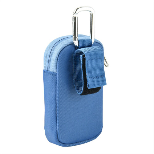 MP3/MP4 Portable Storage Bag with Buckle with Clear Window Blue