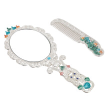 Miroir à main et peigne vintage - Miroir 9,7 x 4,2 po