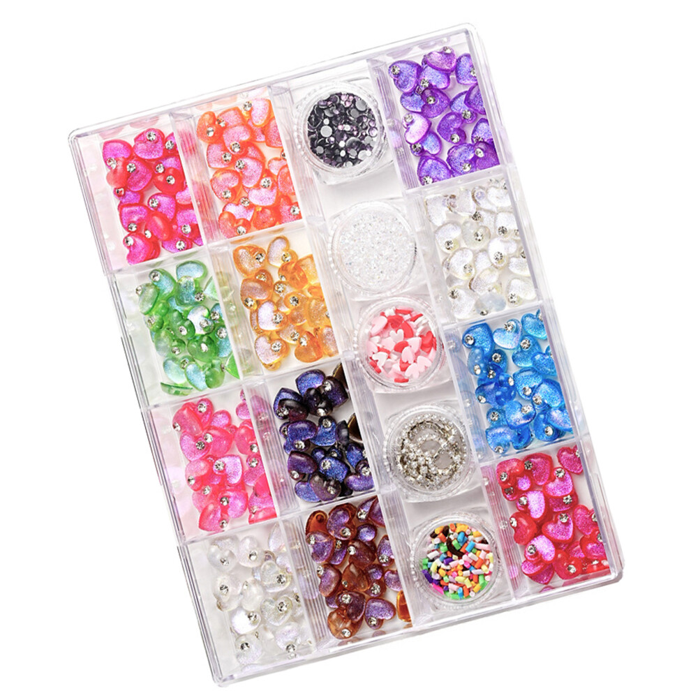 Heart Nail Rhinestones Charms Resin Heart Nails Art Charms