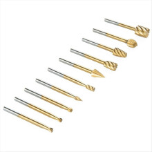 Conjunto de 10 rebarbas rotativas de carboneto de tungstênio para polimento de metal e entalhe