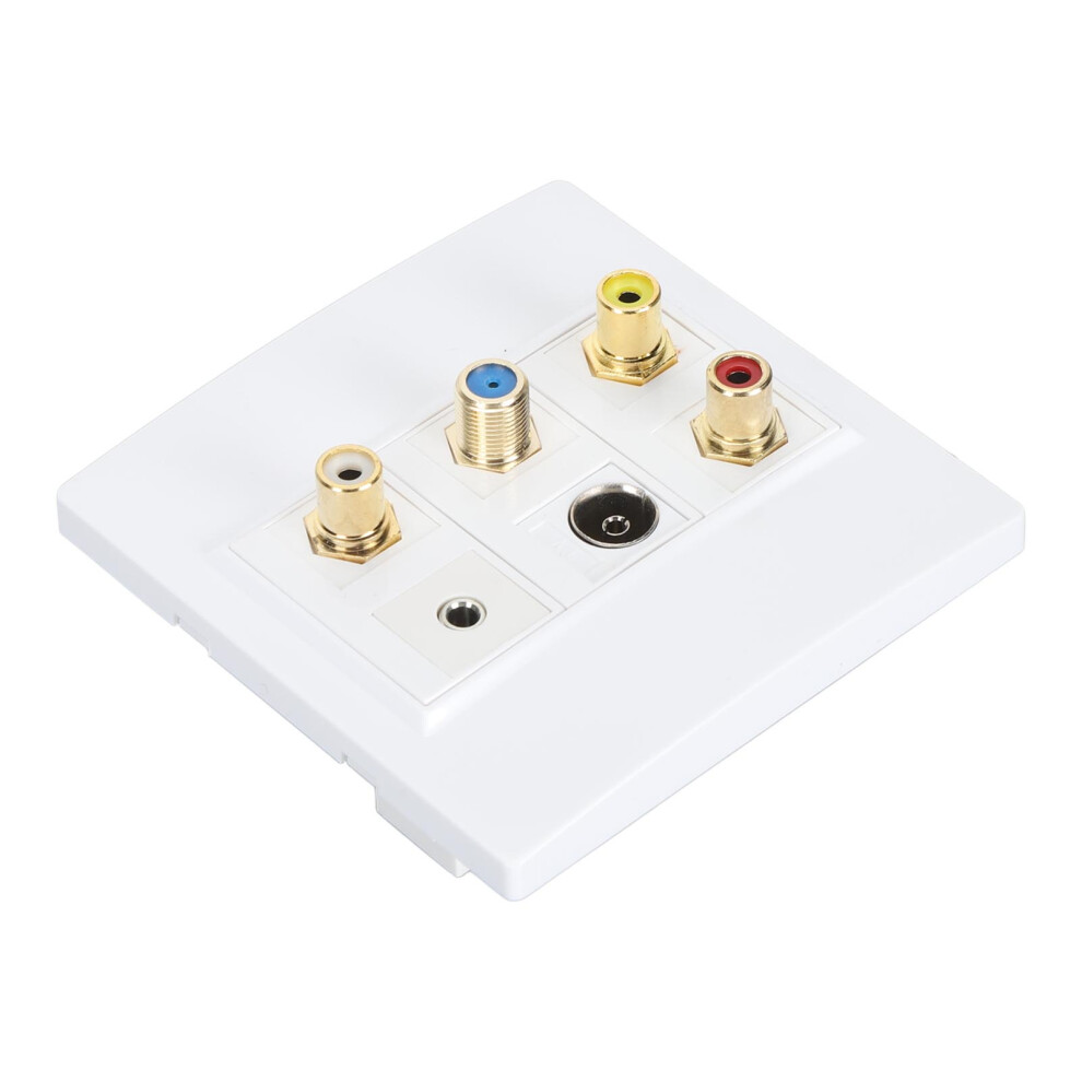 Multimedia Wall Plate 3.5Mm F Type Tv9.5 3 Rca Av Panel For Tv & Coax 9481349164072