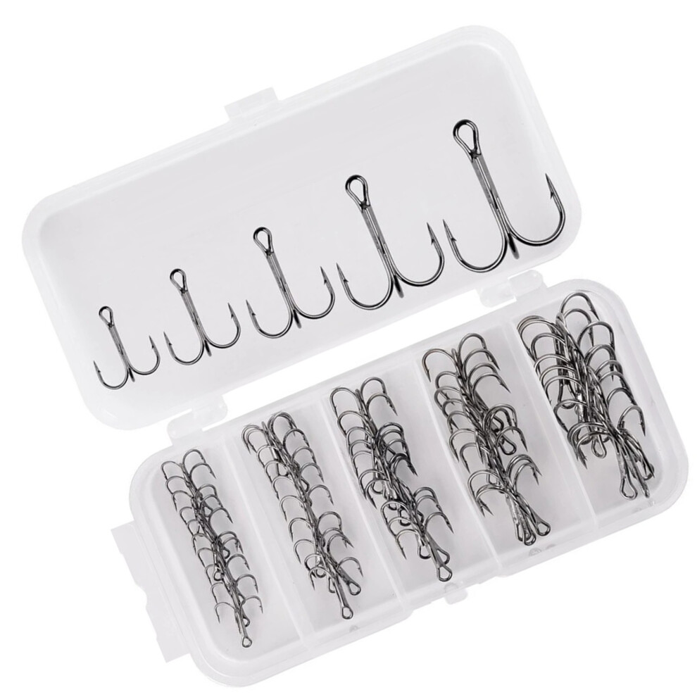 50Pcs/Pack Fishing Treble Hooks High Carbon Steel Heavy Duty-image-OPC-PKFJSYV-NEW