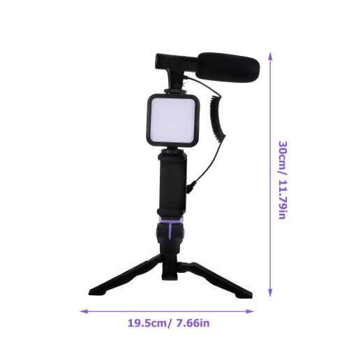 Interview - Kit Selfie Licht Stativ Telefon Clip Mikrofon 1