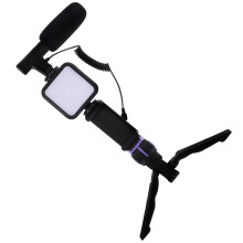Interview - Kit Selfie Licht Stativ Telefon Clip Mikrofon