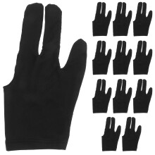 12Stk Tischkugel Hand Handschuhe 3 Finger Flexibel & Langlebig Schwarz