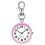 Relógio de bolso com clipe e fivela de chave para enfermeiras rosa e branco 2