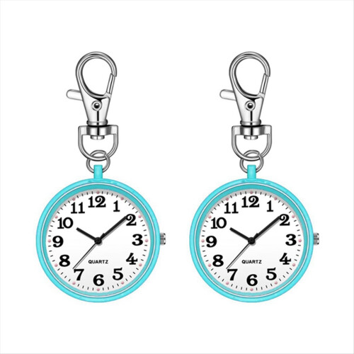 2 relógios de bolso de quartzo para enfermeiras, azul