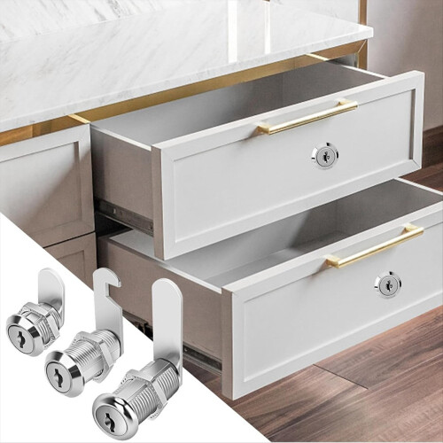 Cabinet Locks with Keys,1-1/2Inch Long Cam Locks Keyed 2