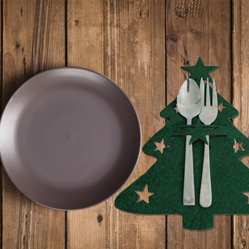 4Pcs Christmas Tree Cutlery Containers Lovely Tableware Pouches 2
