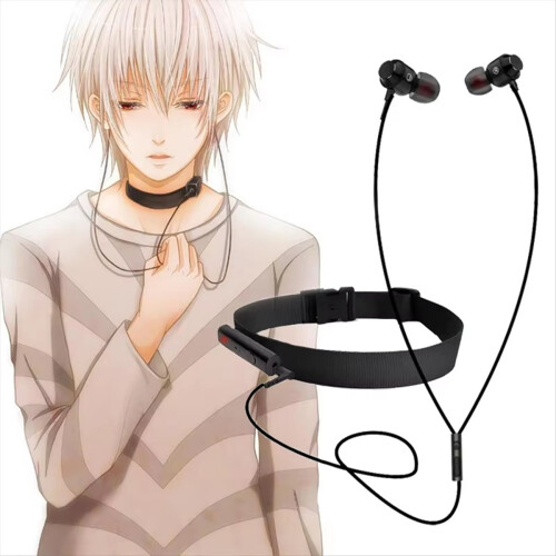 Fone de ouvido de anime com bluetooth e colar de cosplay 1