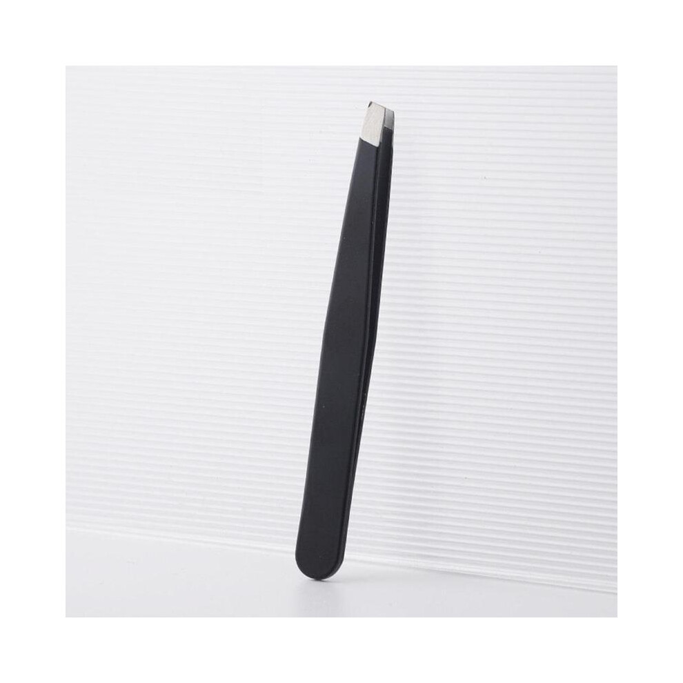 (Signal Black, one-size) Stainless Steel Eyebrow Tweezers, Slant Tweezers with Sharp Tip, Hair Removal Tweezers Eyelash Extension Tweezers, Hair Pluck