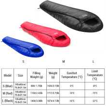 Winter Adults Sleeping Bag 0-22C 195x80cm M Red for Camping & Hiking
