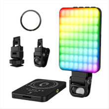 Luz magnética para selfies, luz RGB con clip para teléfono, portátil y tableta