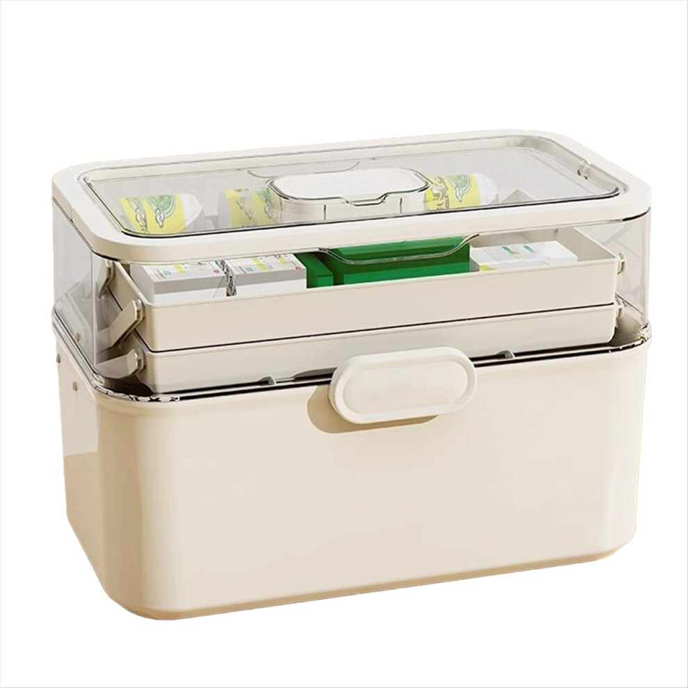 Merkkitã¶N 3-Tier Medicine Storage Box, Portable & Dustproof,