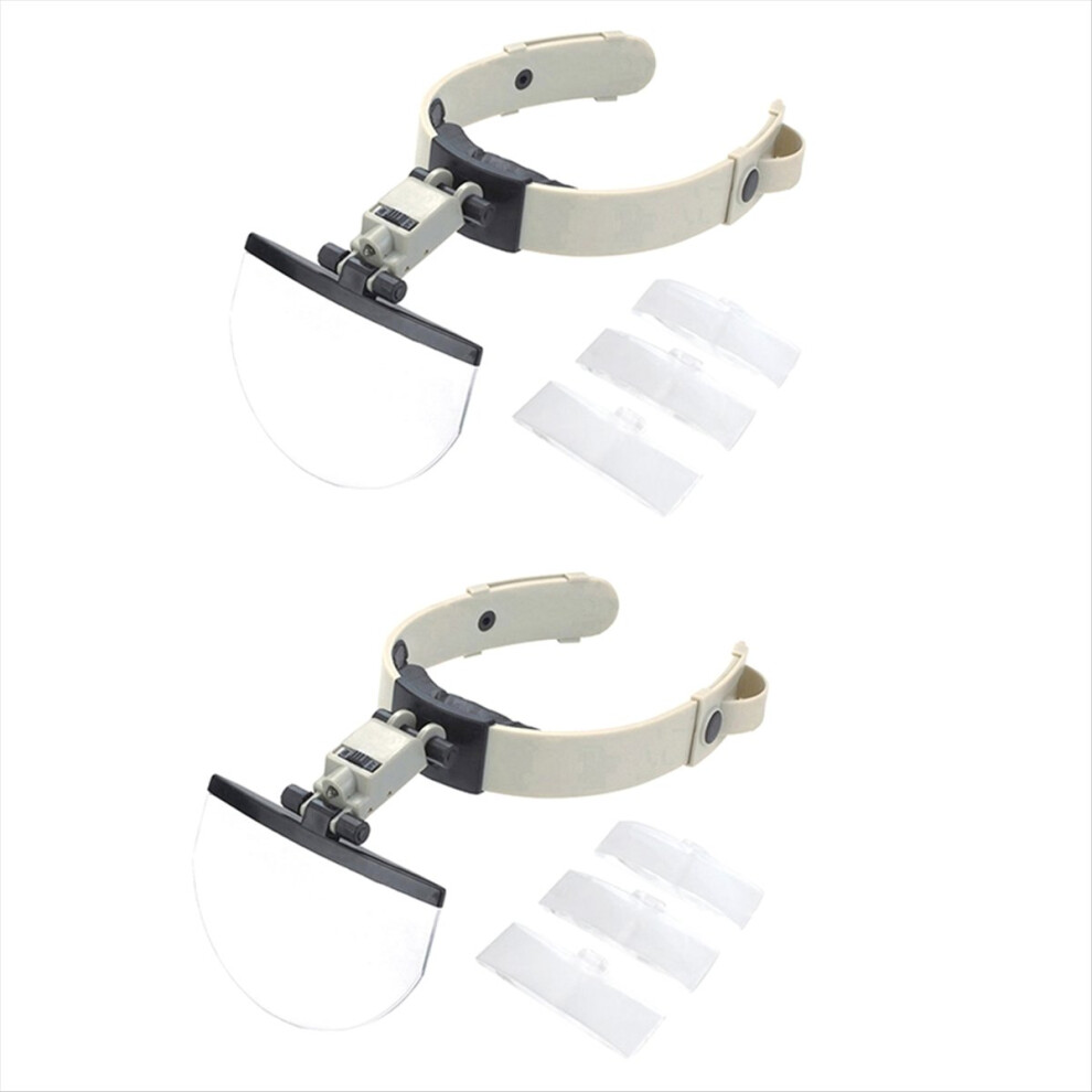 Merkkitã¶N 2Set Headband Magnifier Eye Glasses Magnifying With Led Lights Loupe