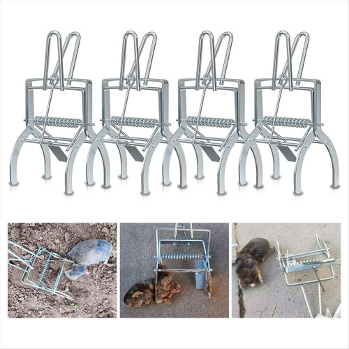 4 Pack Mole Traps Mole Trap Εύκολη ρύθμιση, επαναχρησιμοποιήσιμη γρήγορη σύλληψη 1