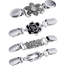 4 Pieces Vintage Sweater Shawl Clips Retro Cardigan Brooch Clips for Wearing, 4 Styles