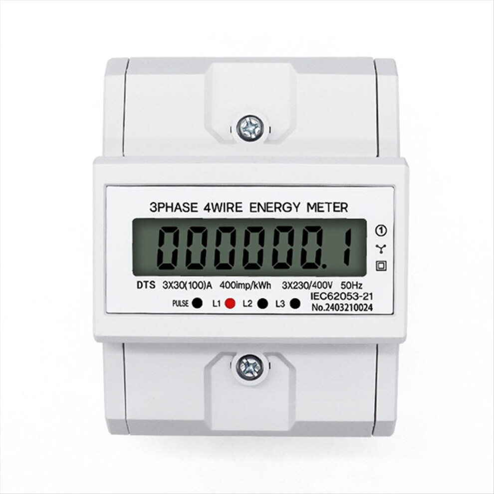 Lcd Ac Din Rail 230V 3 Phase 4 Wire Energy Meter Kwh Meter Wattmeter 4711764329202