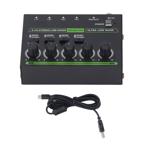 4 Channel Stereo Line Mixer 6.35mm Interface Super