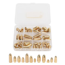 46pcs Fishing Brass Sinkers Weights Kit Tackle