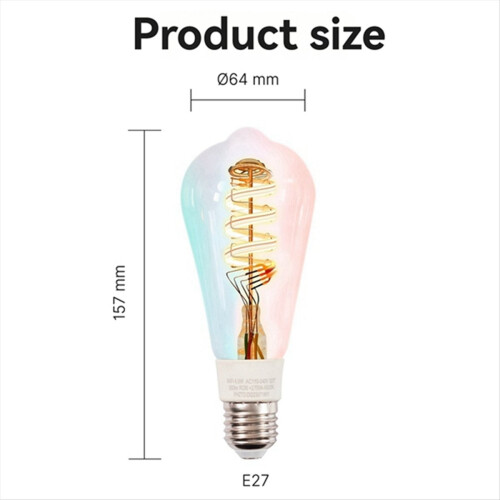 2Pcs Tuya Smart WiFi Bulbs ST64 Edison LED Light for Google Home 1