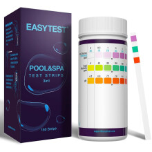 EASYTEST Hot Tub Test Strips 150 Strips Pool and Spa Test for pHTotal AlkalinityFree Chlorine and Bromine Accurate 3 in 1 Pool Water Testing Kit