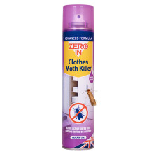 Zero In Clothes Moths Killer Spray FastActing Insecticide with Prallethrin 1R Trans Phenothrin Kills Moths on Contact For Wardrobes Textiles Clot