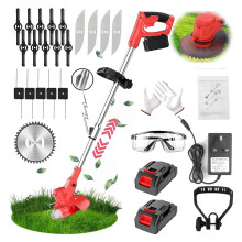 Jwdj Cordless Strimmer 21V Liion Batteries Metal Blade Strimmer grass trimmers With Fast Charger 20 different types of blades for Garden Clearing Wee