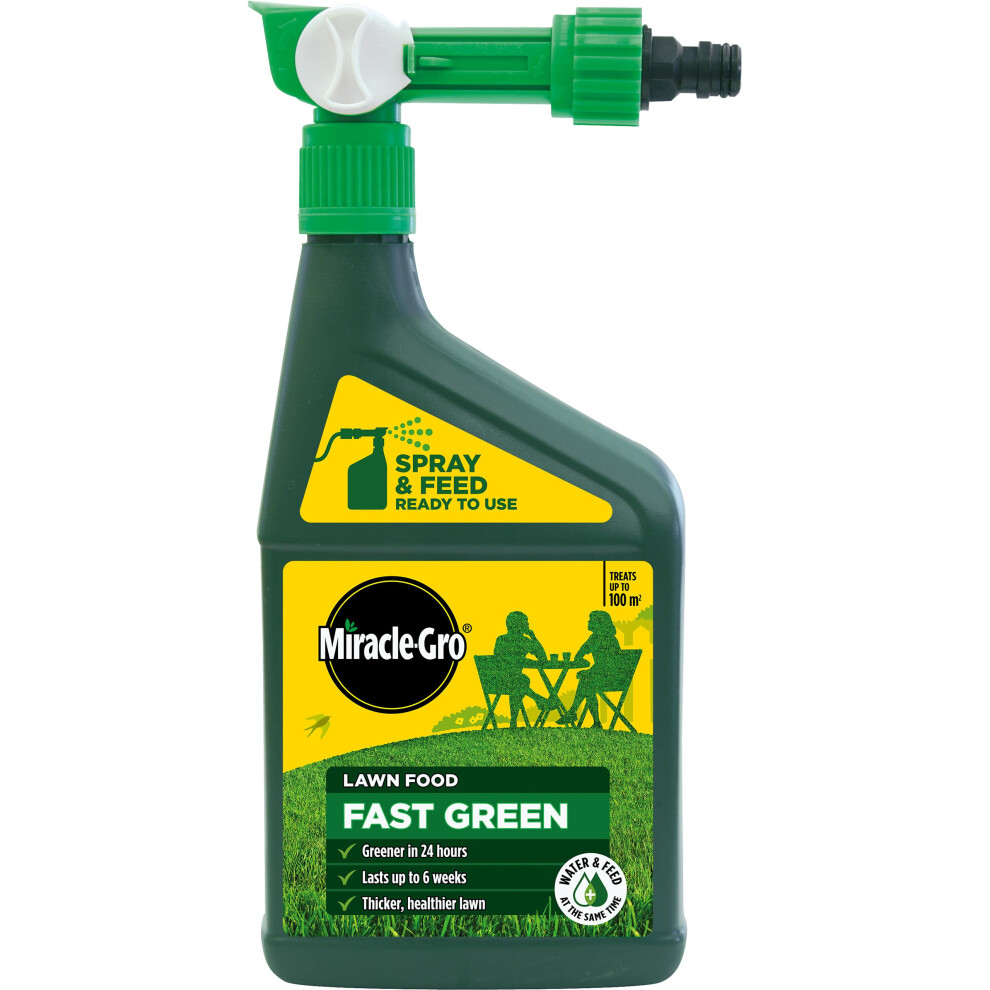 Miracle-Gro Ever Fast Spray Feed Liquid Lawn Food 1 Litre Green
