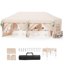 Devoko 3m x 6m Pop Up Gazebo with Sides Large Waterproof Marquee Canopy Party Tent for Garden Outdoor Events Weddings Markets UV50 Protection Height