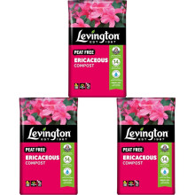 Levington PEAT FREE Ericaceous Compost 50 litre compost for acidloving plants Pack of 3