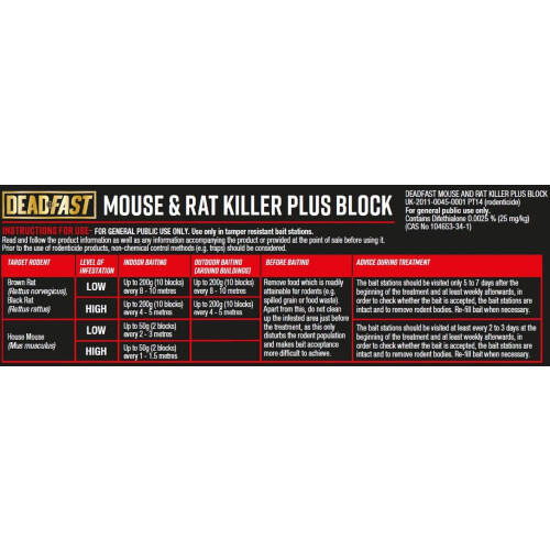 Deadfast Mouse and Rat Killer Plus Poison 15 Block  Green 2