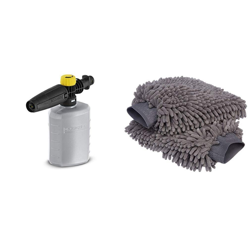 Kärcher 26431470 FJ6 Foam Jet Nozzle with 06 L Capacity Foamer for Pressure Washer Accessory Amazon Basics Deluxe Microfiber Car Wash Mitt 2 Pack