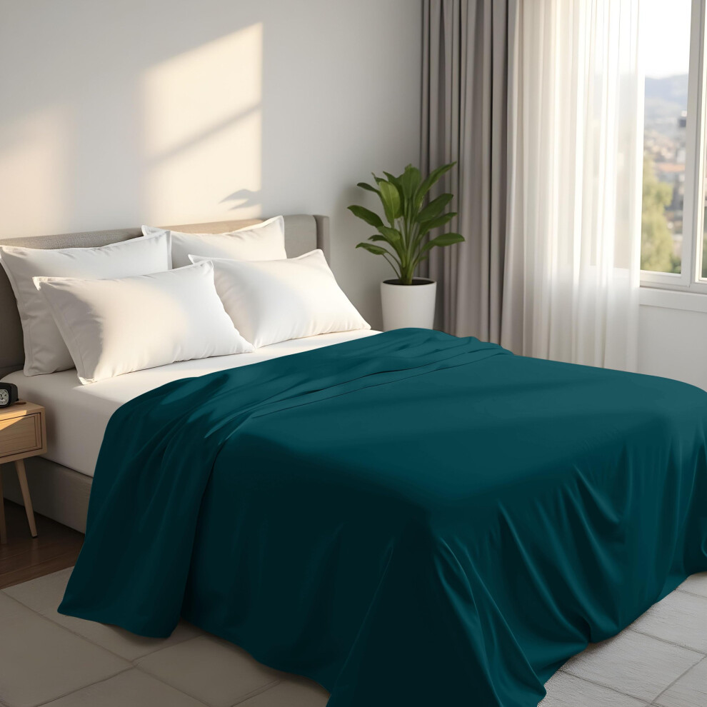 Utopia Bedding Flat Sheet King Size Oekotex Certified Easy Care Soft Brushed Polyester Microfiber Fabric Wrinkle Shrinkage And Fade Resistan