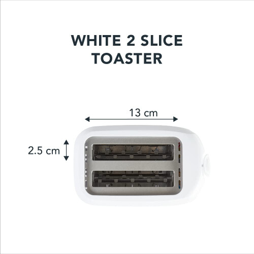 PIFCO White Toaster 2 Slice  Affordable Variable Browning Controls Auto ShutOff Removable Crumb Tray and UserFriendly Kitchen Essential  Compact 1