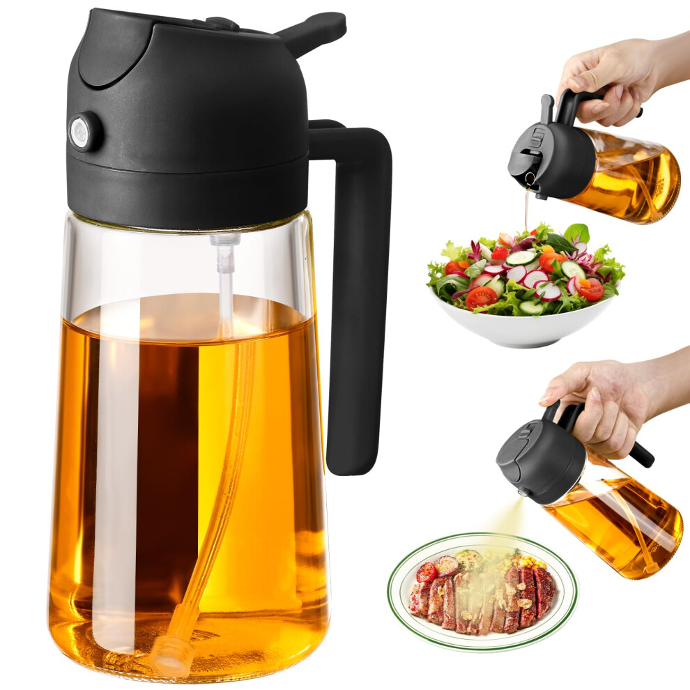 Sweet View Olive Oil Spray Bottle 470Ml 2 In 1 Glass Oil Dispenserpour Sprayr Bottle Kitchen Accessories Kitchen Gadgets For Air Fryer Salad Bbq 4095835260008