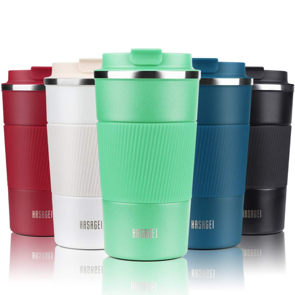 Hasagei Travel Mug Insulated Coffee Cup With Leakproof Lid Vacuum Insulation Stainless Steel For Hot And Cold Water Coffee And Tea 510Ml – Green