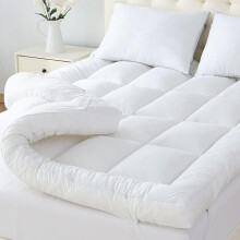 SM Decor Bed Mattress Topper 4 Inch10 cm Extra Deep Hotel Quality Soft Supportive Breathable Comfortable Quilted Mattress Topper With Easy Fit El