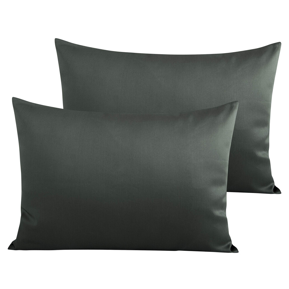 Ntbay 2 Pack 500 Thread Count 100 Egyptian Cotton Pillow Cases Super Soft Cozy And Breathable Envelope Closure Standard Pillowcases 50X75 Cm Char