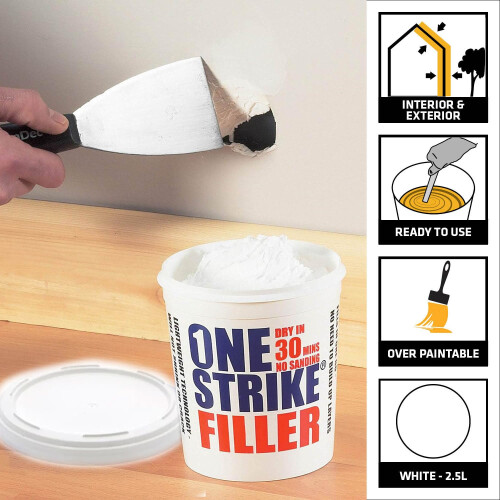 Everbuild Everbuild ONE2 One Strike Multi,Purpose Ready To Use Filler, White, 2.5 1