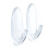 3M Command Medium Hook, Pack of 2 Hooks and 4 Adhesive Strips, Transparent , 2