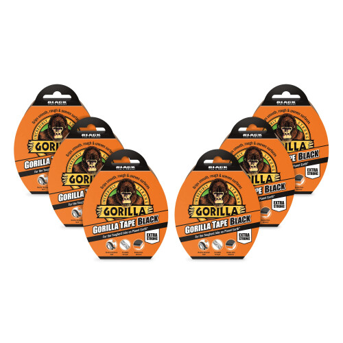 Gorilla Gorilla Tape Black 48mm x 11m (6 Pack)