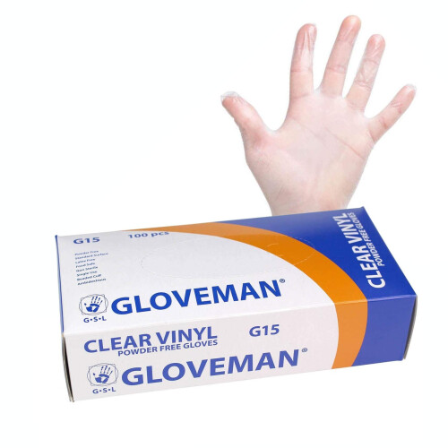 Clear Vinyl Gloves (Box of 100) (Large)